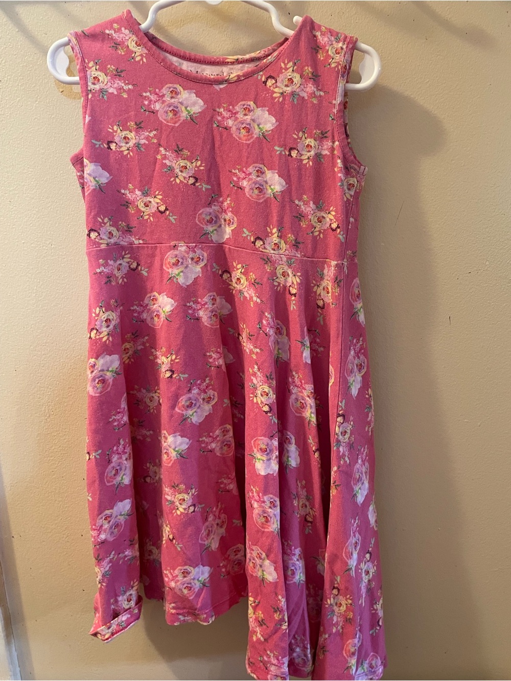 Mustard Pie Pink Floral Sleeveless Knit Dress